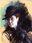 Girl In A Black Hat by Giovanni Boldini